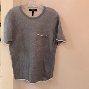 Rag & Bone tee, bluish gray with ivory liner. Cotton wool blend sz M
